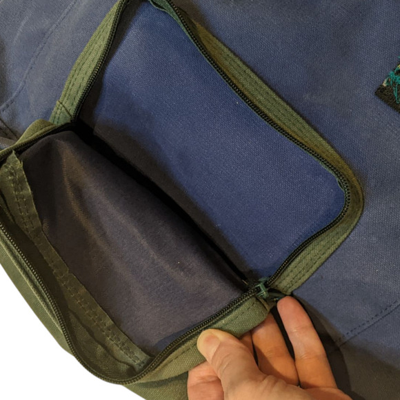 Vtg Pooh Canvas Drawstring Backpack Blue Green Disney Tigger Eeyore Piglet  90s - Picture 6 of 9